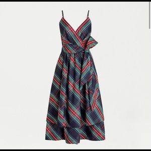 J.Crew Bow tiered taffeta dress in Stewart tartan